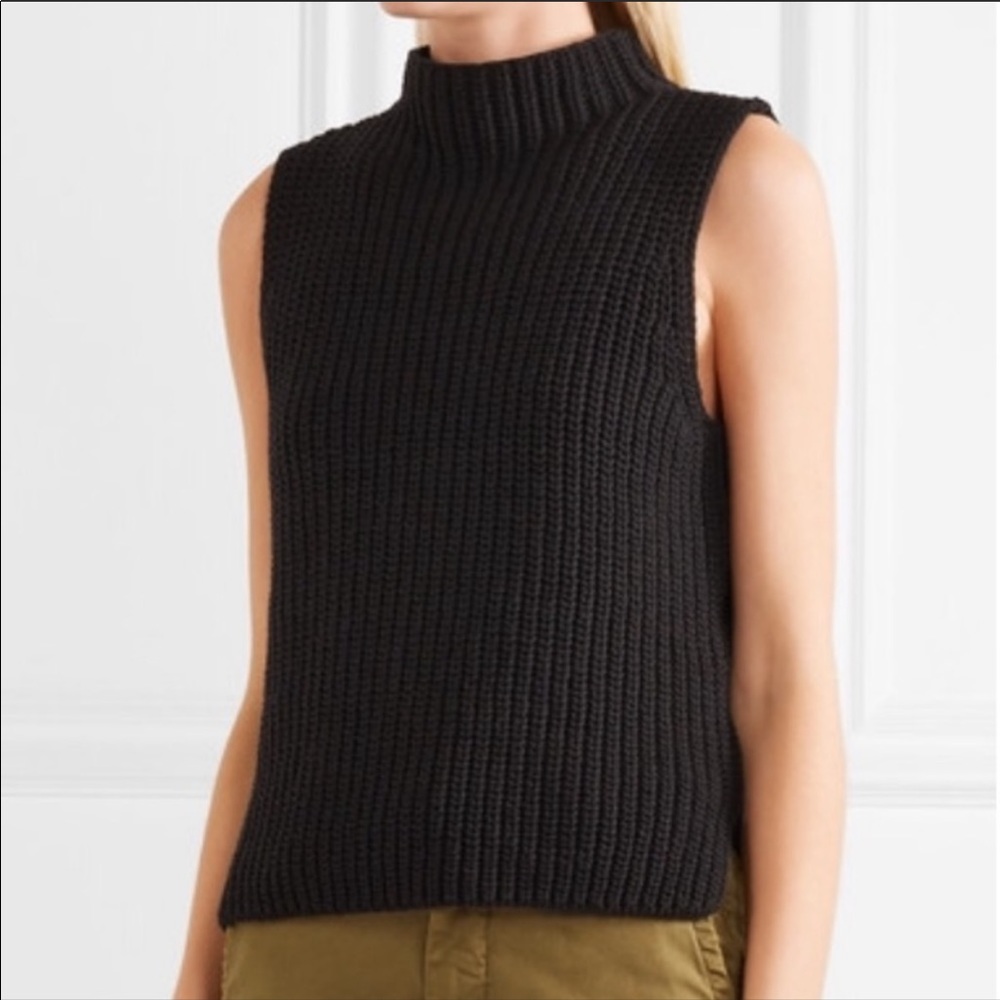 Madewell black short sleeve turtlneck sweater